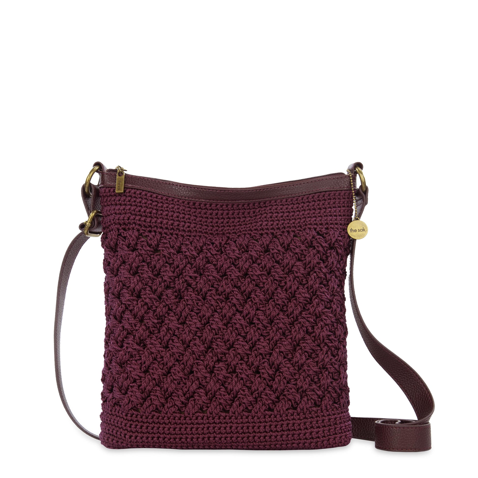 The Sak Lucia Crossbody Crochet - Black Cherry Cozy Weave