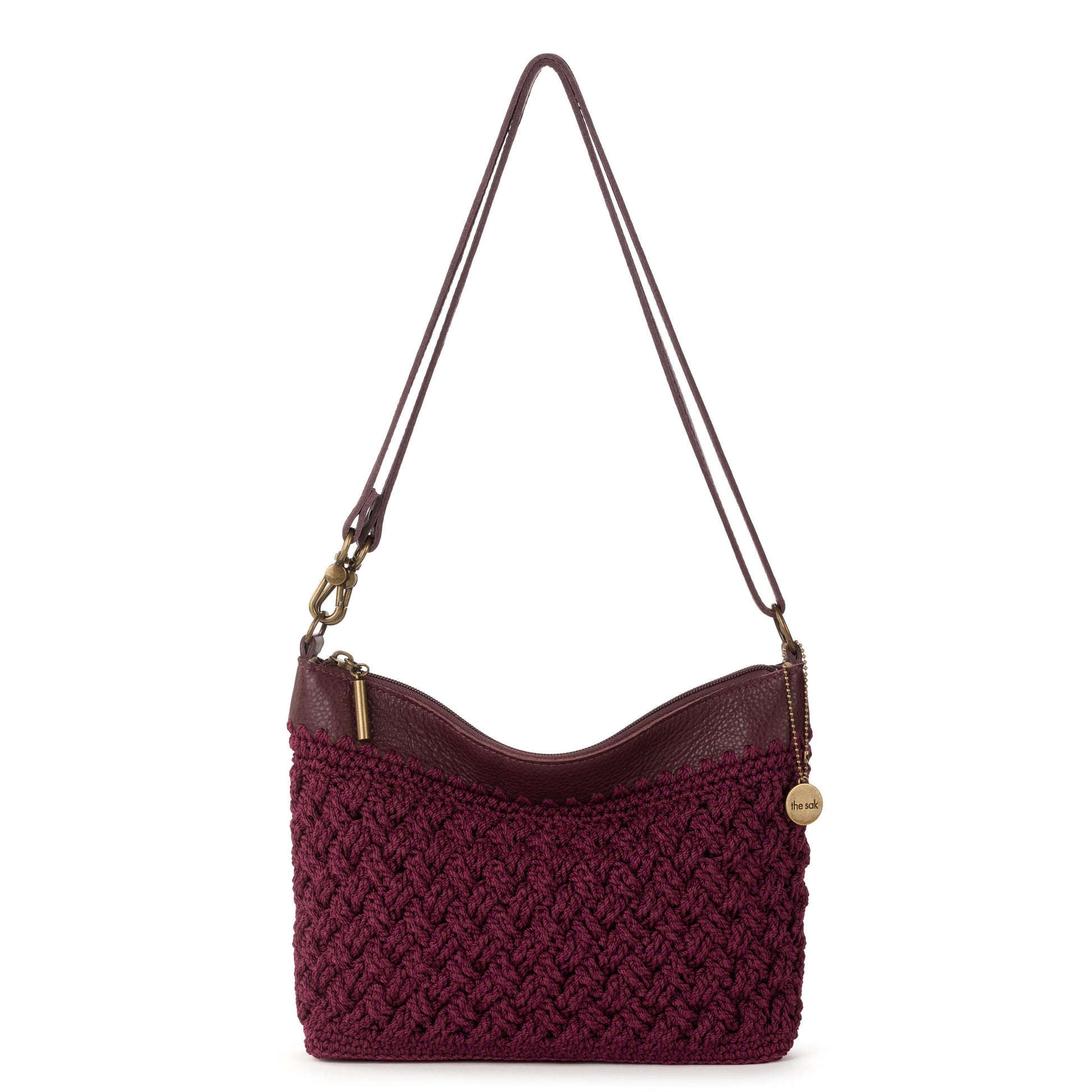 The Sak Lumi Crossbody Crochet - Black Cherry Cozy Weave