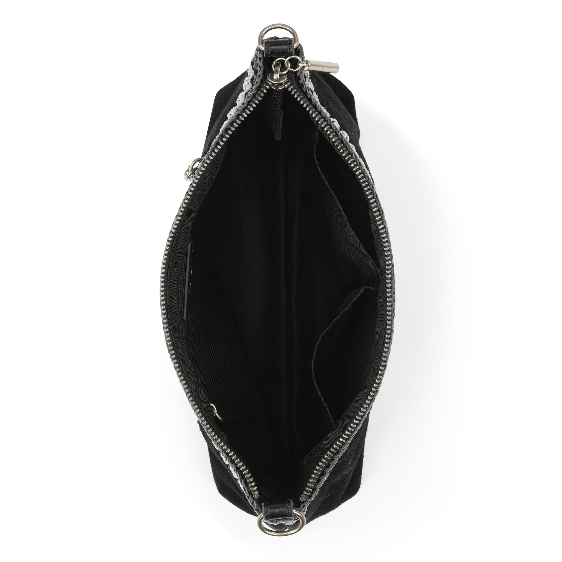 The Sak Lumi Crossbody Leather - Black Suede Blanket Stitch