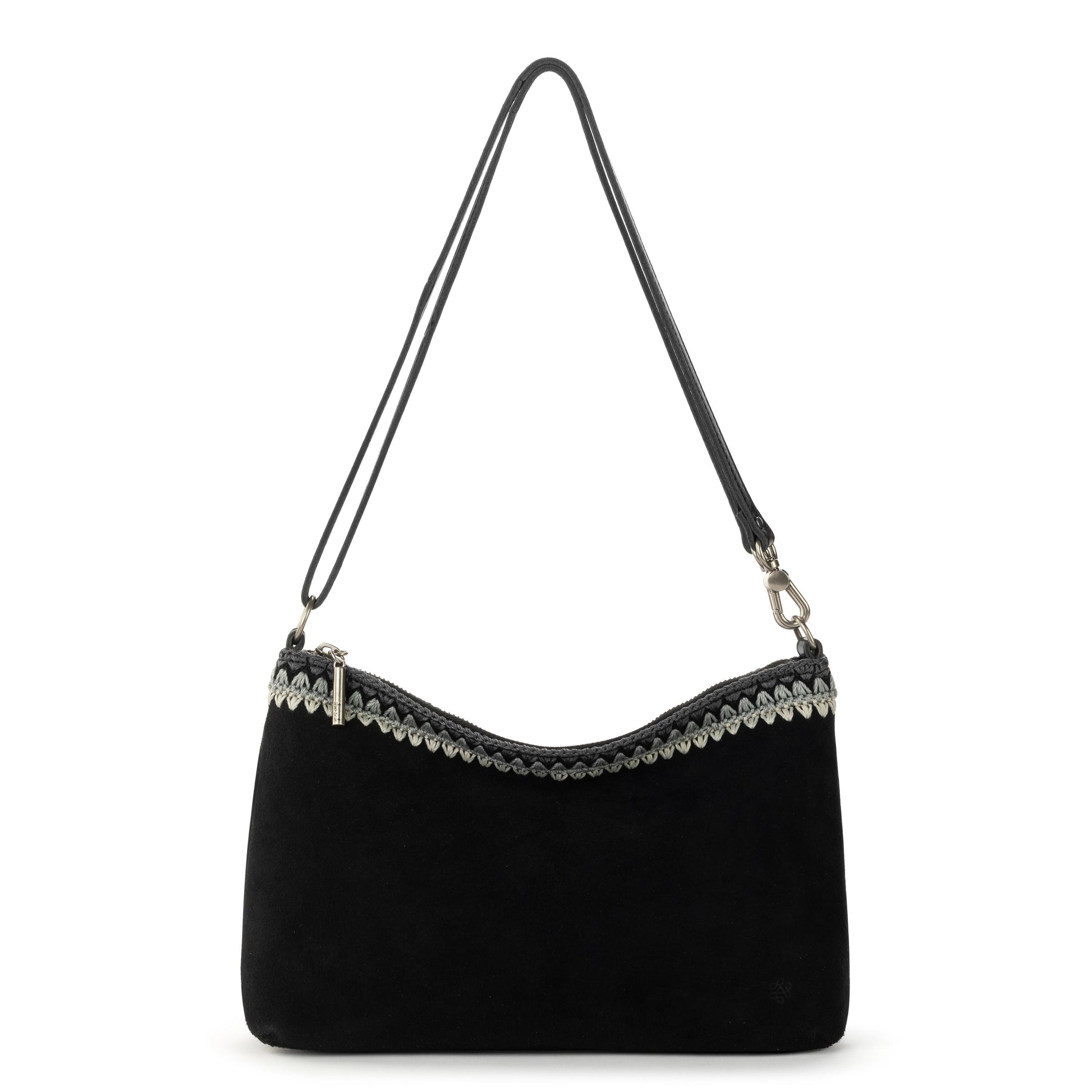 The Sak Lumi Crossbody Leather - Black Suede Blanket Stitch
