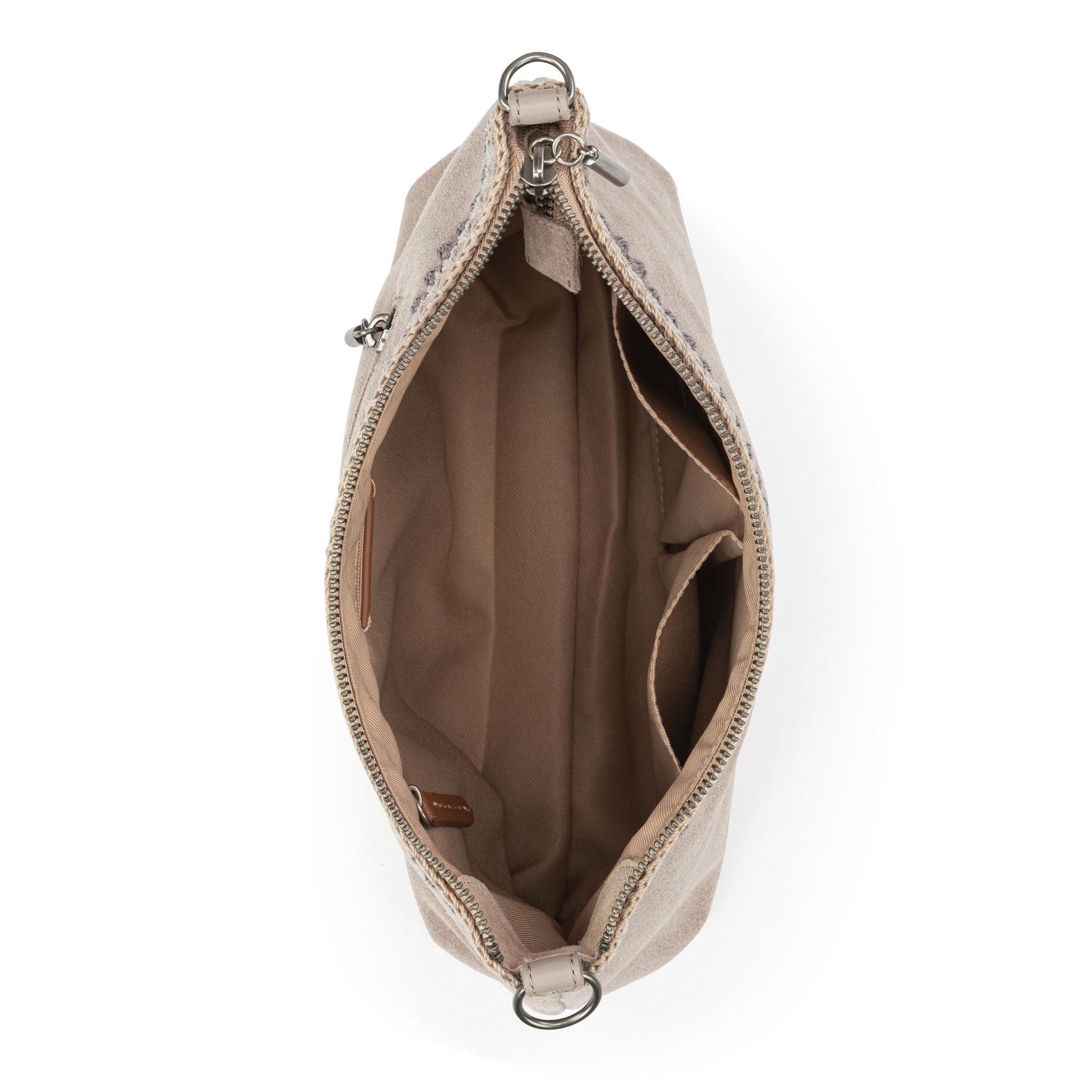 The Sak Lumi Crossbody Leather - Sand Suede Blanket Stitch