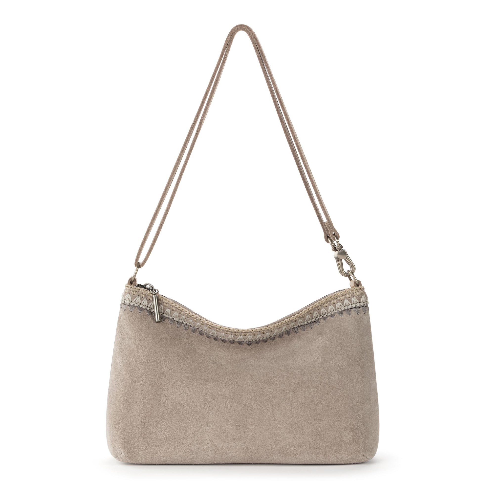 The Sak Lumi Crossbody Leather - Sand Suede Blanket Stitch