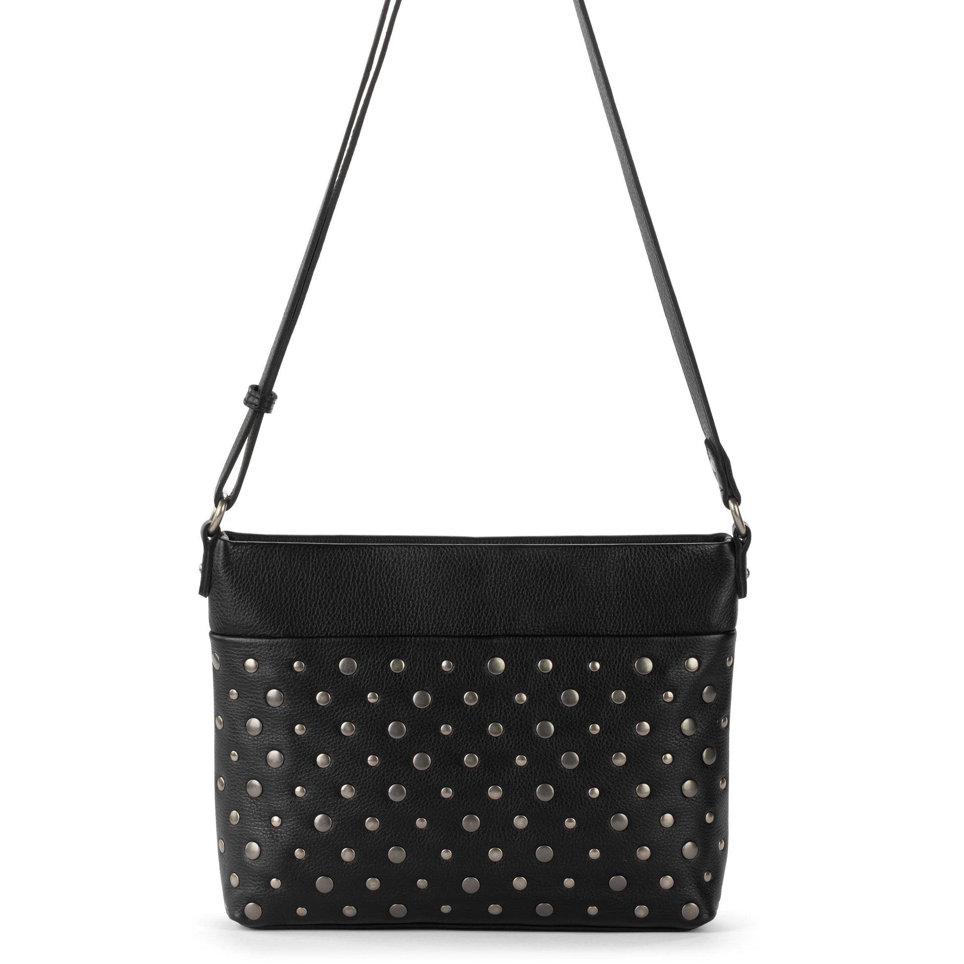 The Sak Melrose Crossbody Leather - Black Silver Stud