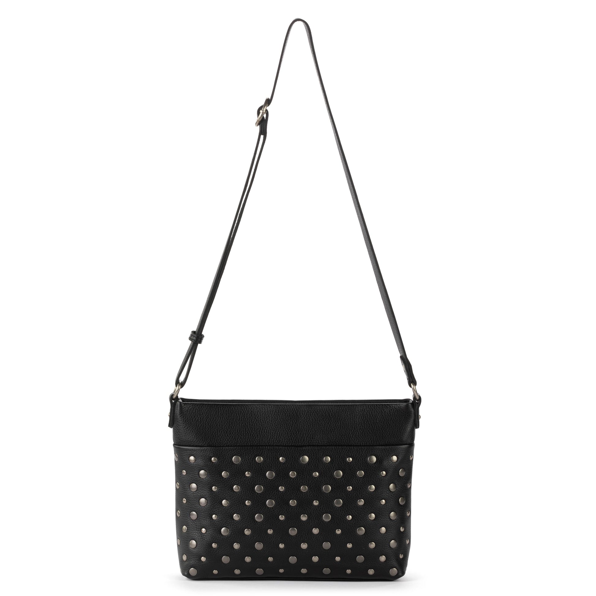 The Sak Melrose Crossbody Leather - Black Silver Stud
