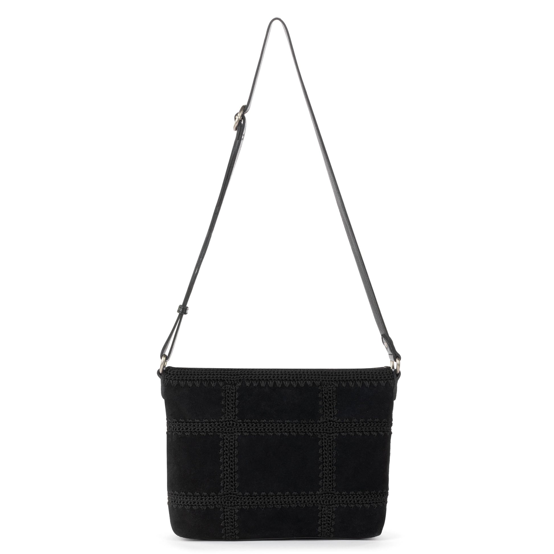The Sak Melrose Crossbody Leather - Black Suede Patch