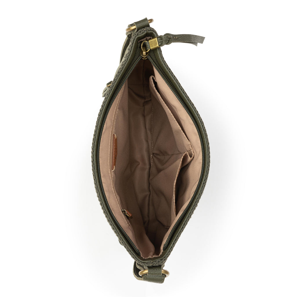 The Sak Melrose Crossbody - Leather - Moss Suede Patch