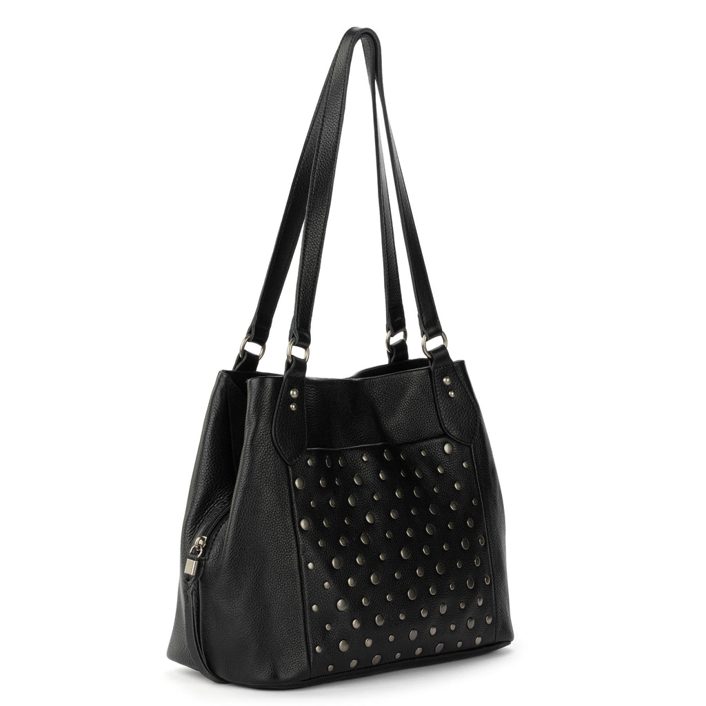 The Sak Melrose Satchel - Leather - Black Silver Stud