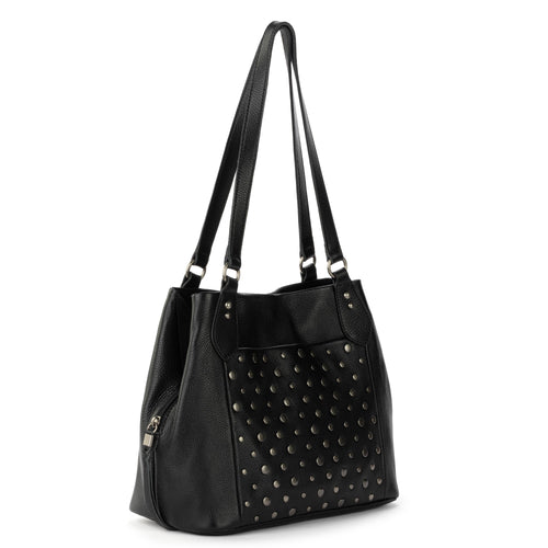 The Sak Melrose Satchel - Leather - Black Silver Stud