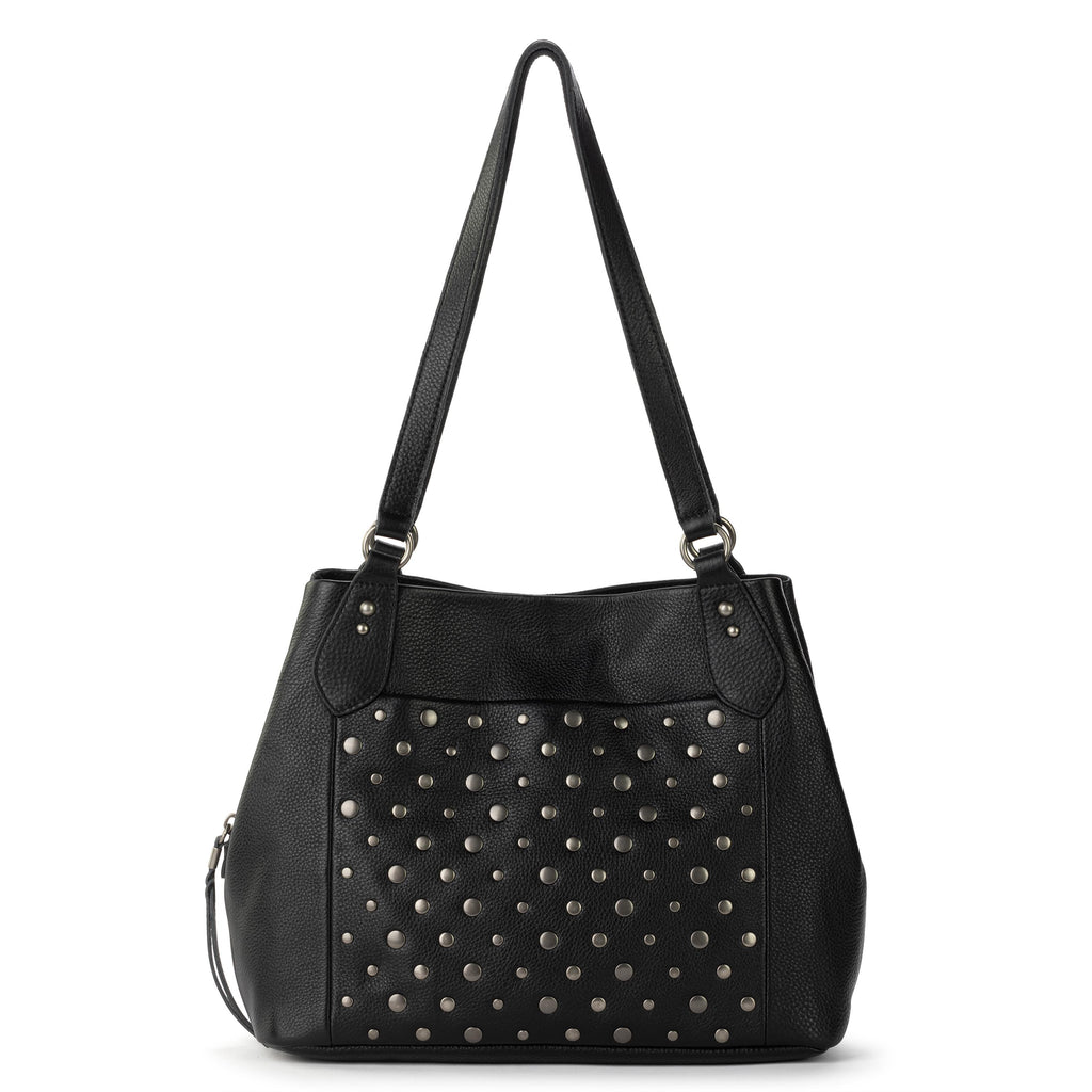 The Sak Melrose Satchel - Leather - Black Silver Stud