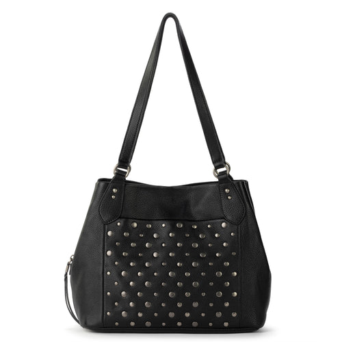 The Sak Melrose Satchel - Leather - Black Silver Stud