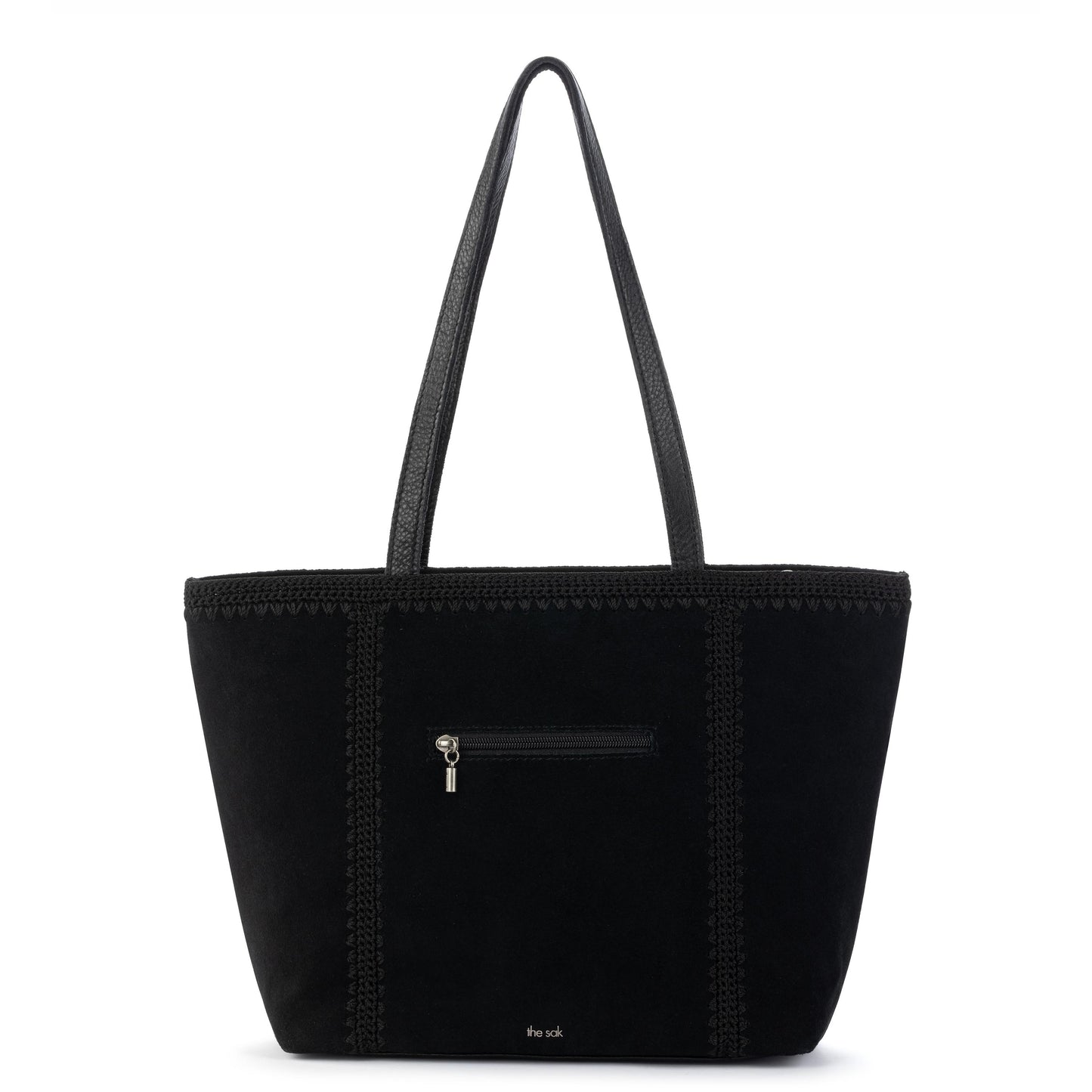 The Sak Melrose Shoulder Tote Leather - Black Suede Patch
