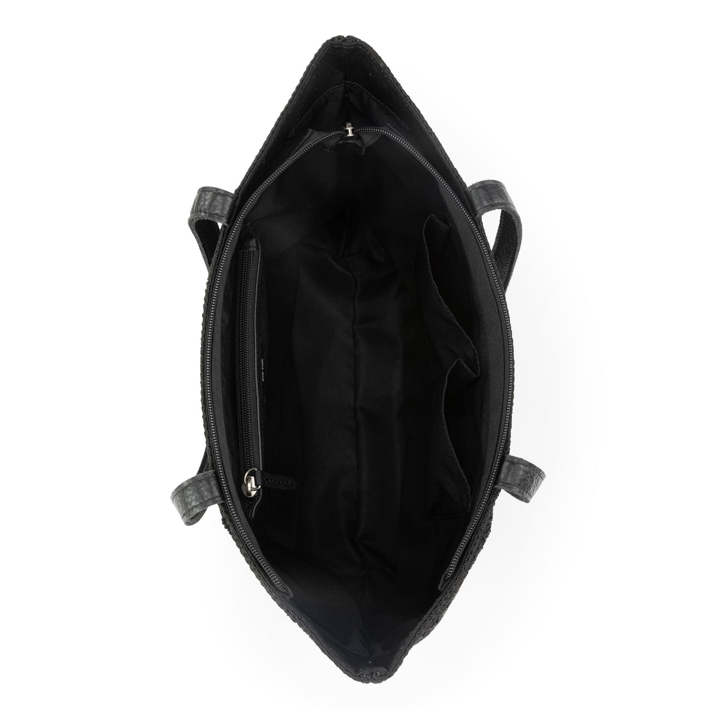 The Sak Melrose Shoulder Tote Leather - Black Suede Patch