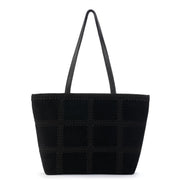 Metro Tote - Leather - Black Suede Patch