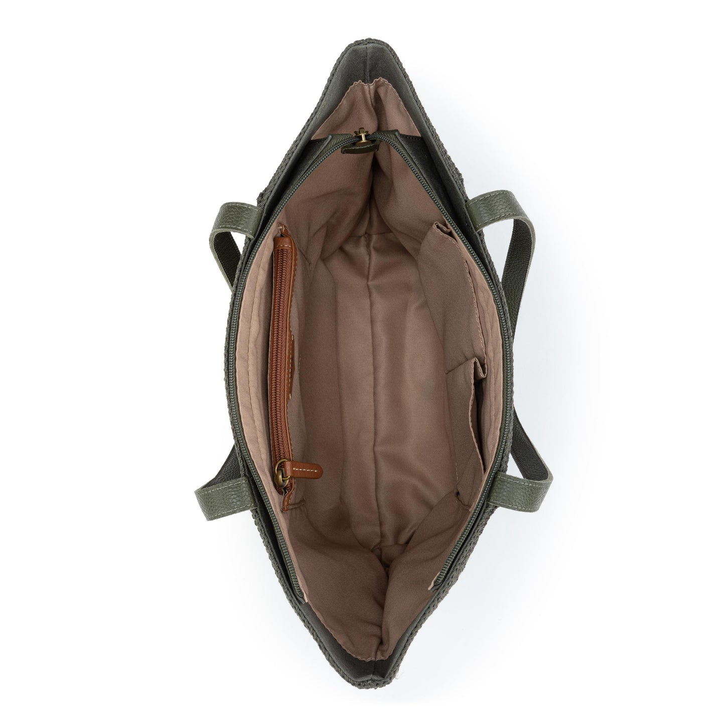 The Sak Melrose Shoulder Tote Leather - Moss Suede Patch