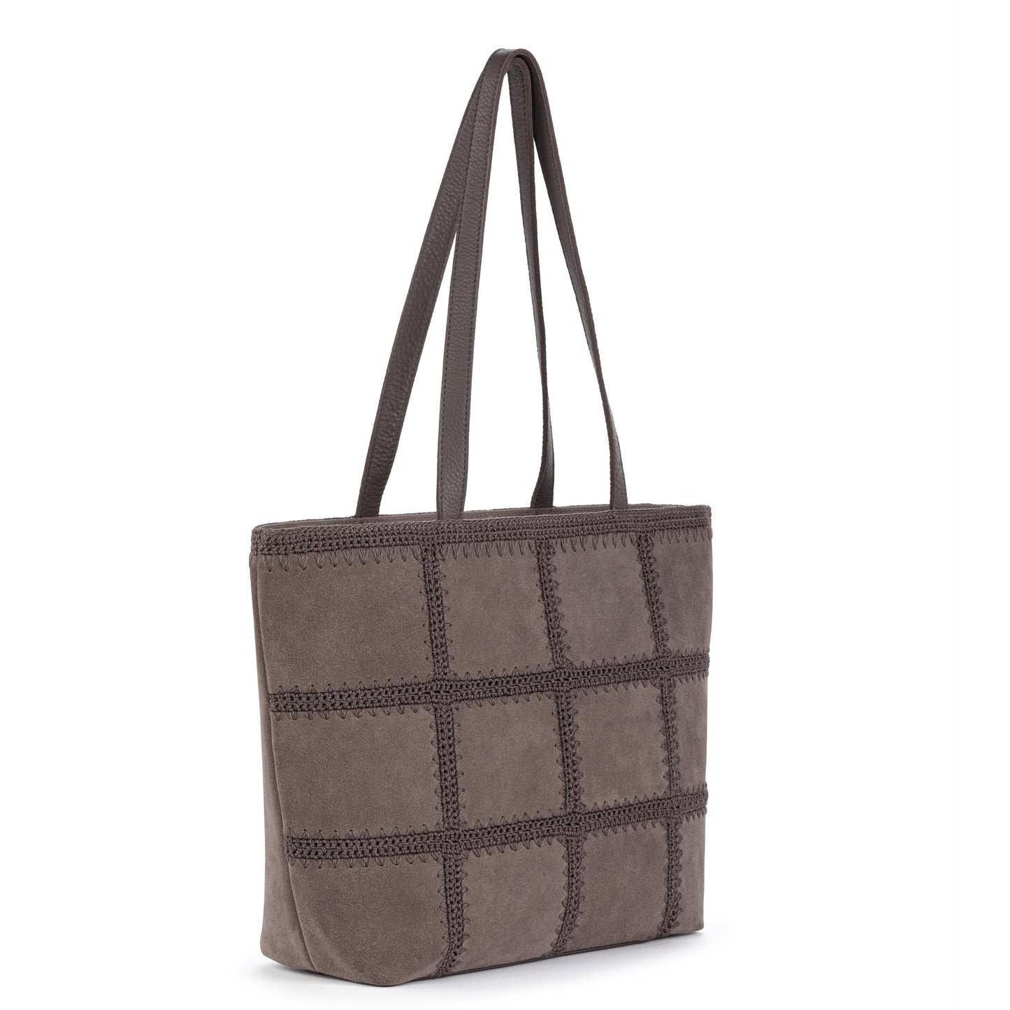 The Sak Melrose Shoulder Tote Leather - Mushroom Suede Patch