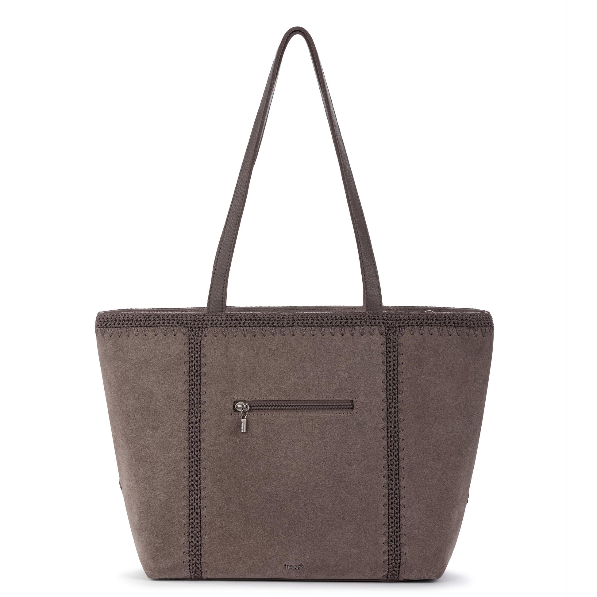 The Sak Melrose Shoulder Tote Leather - Mushroom Suede Patch