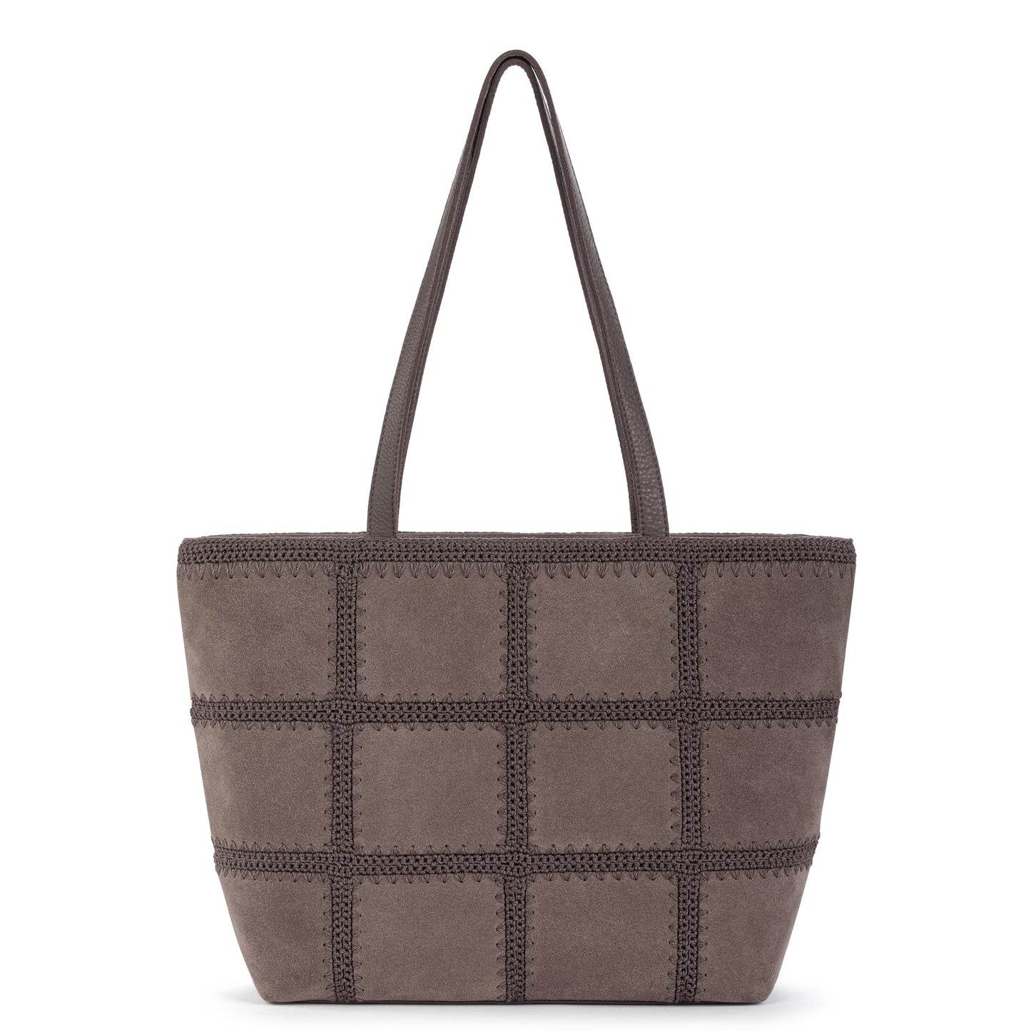 The Sak Melrose Shoulder Tote Leather - Mushroom Suede Patch