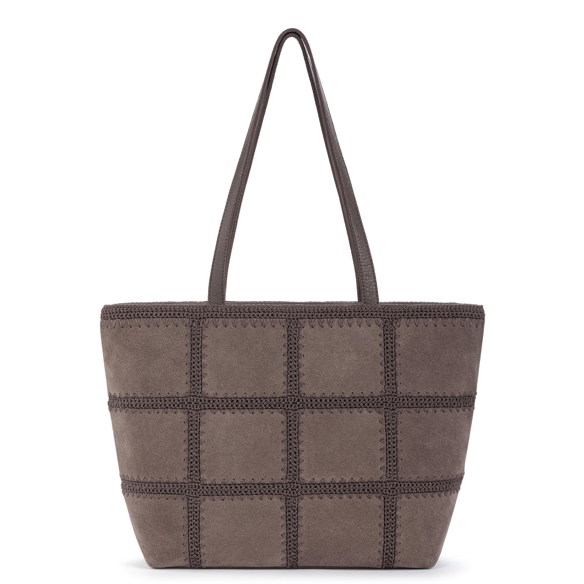 The Sak Melrose Shoulder Tote Leather - Mushroom Suede Patch