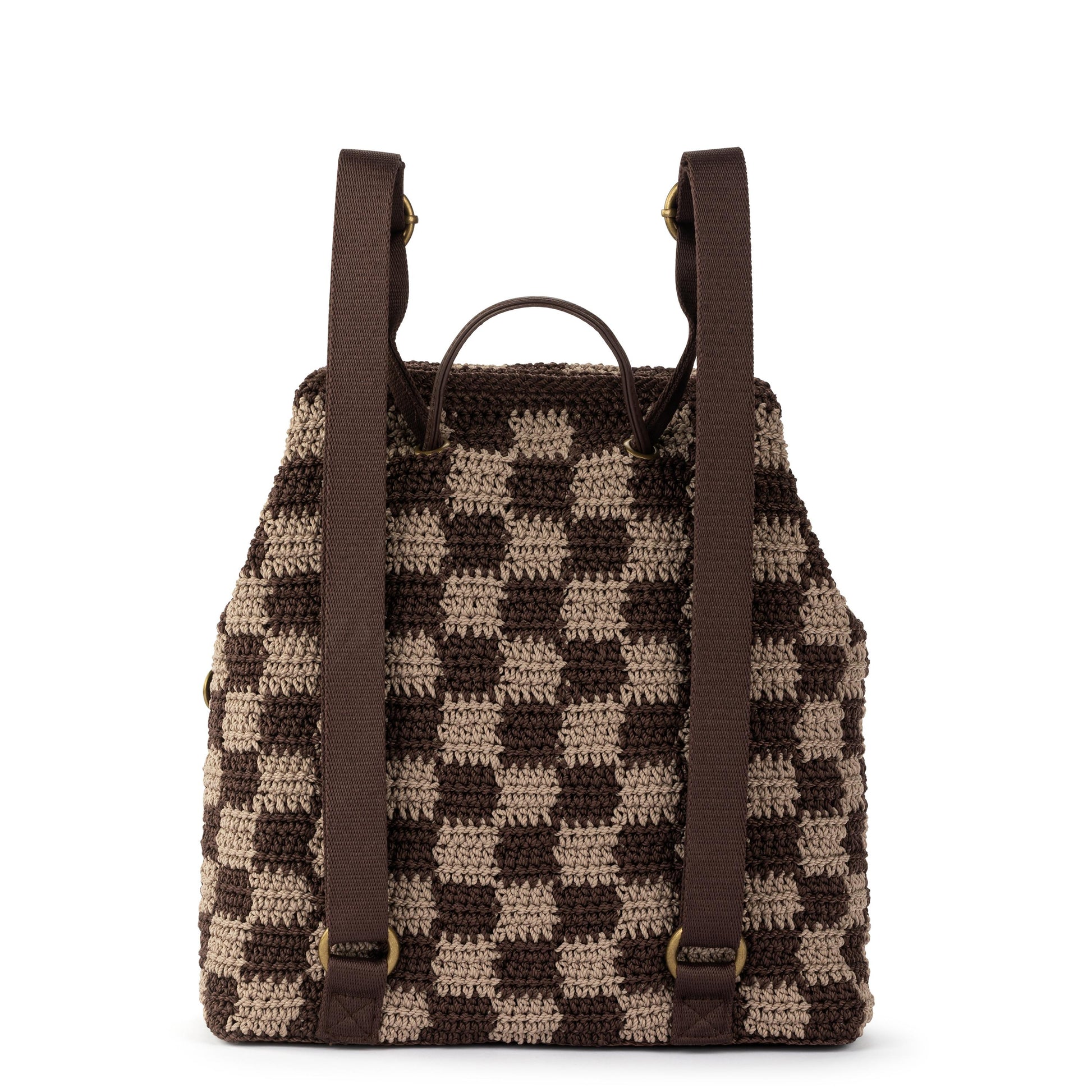 The Sak Sayulita Backpack Crochet - Brown Check