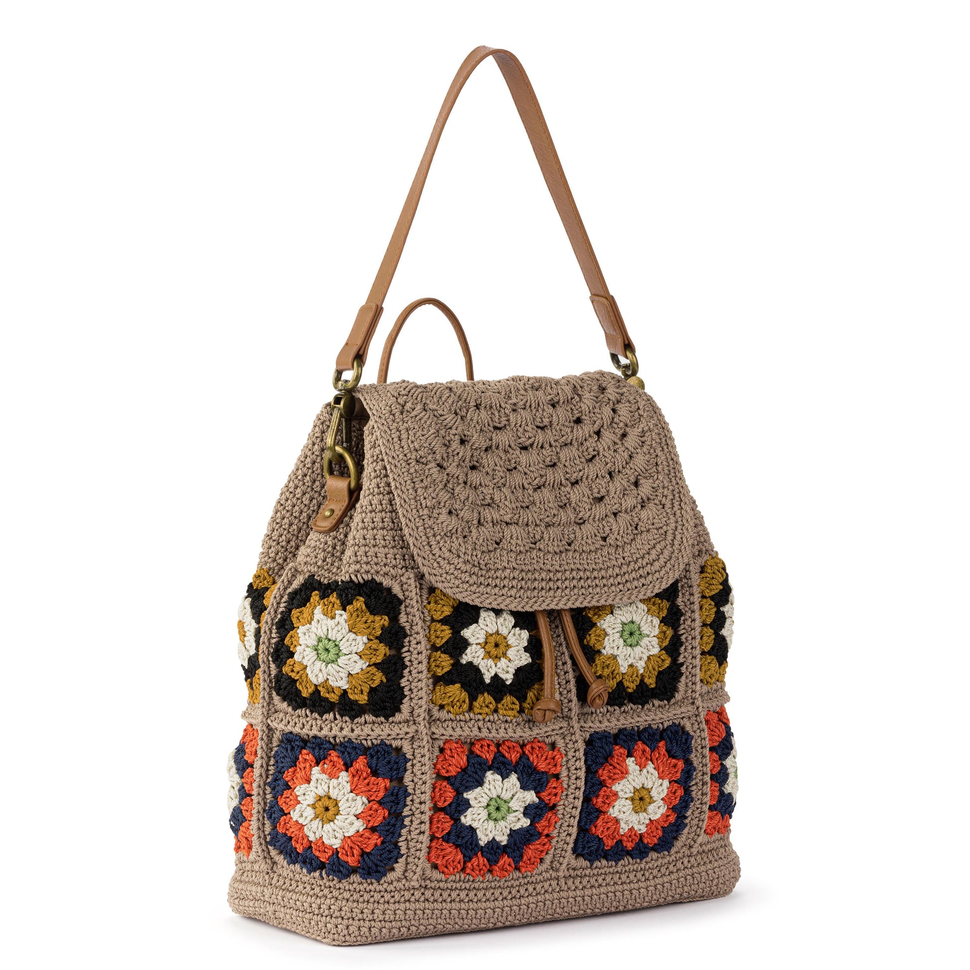 The Sak Sayulita Backpack Crochet - Sand Neutral Patch