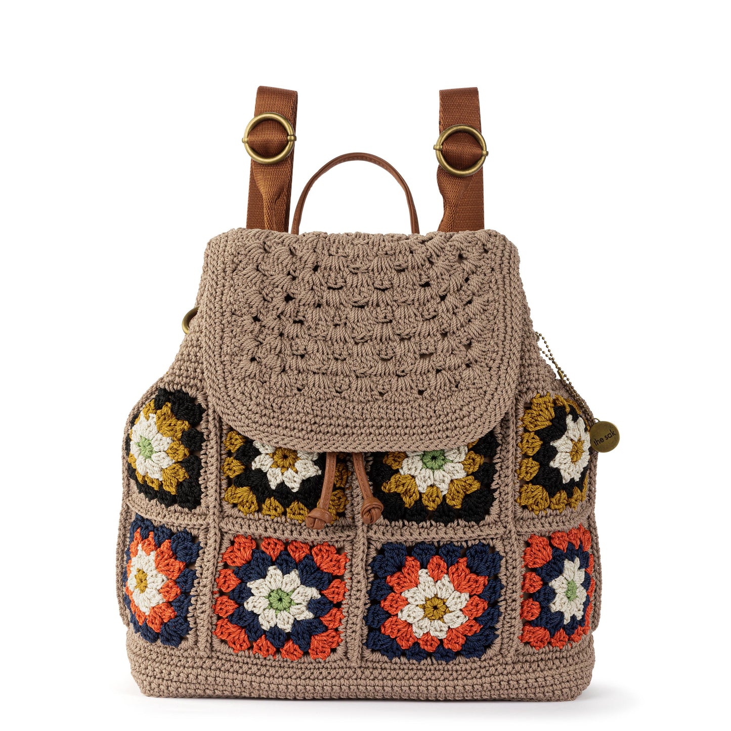 The Sak Sayulita Backpack Crochet - Sand Neutral Patch