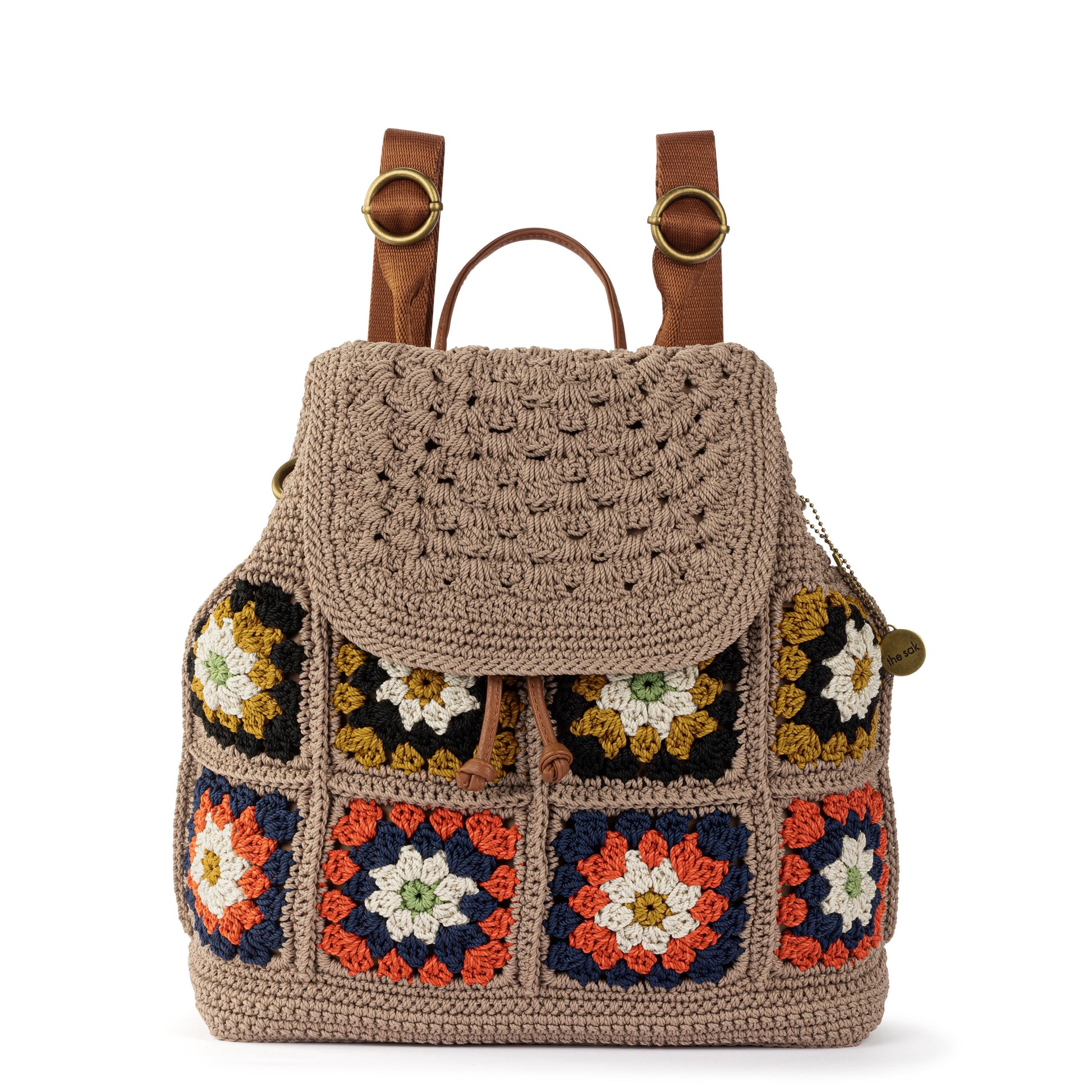 The Sak Sayulita Backpack Crochet - Sand Neutral Patch