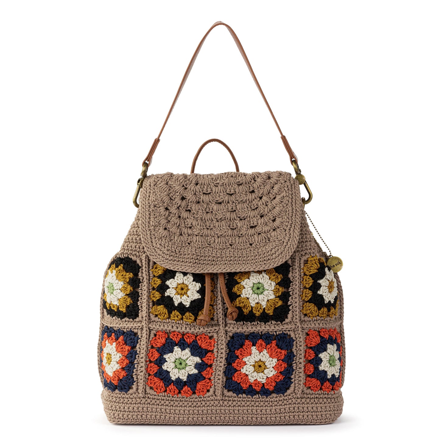 The Sak Sayulita Backpack Crochet - Sand Neutral Patch