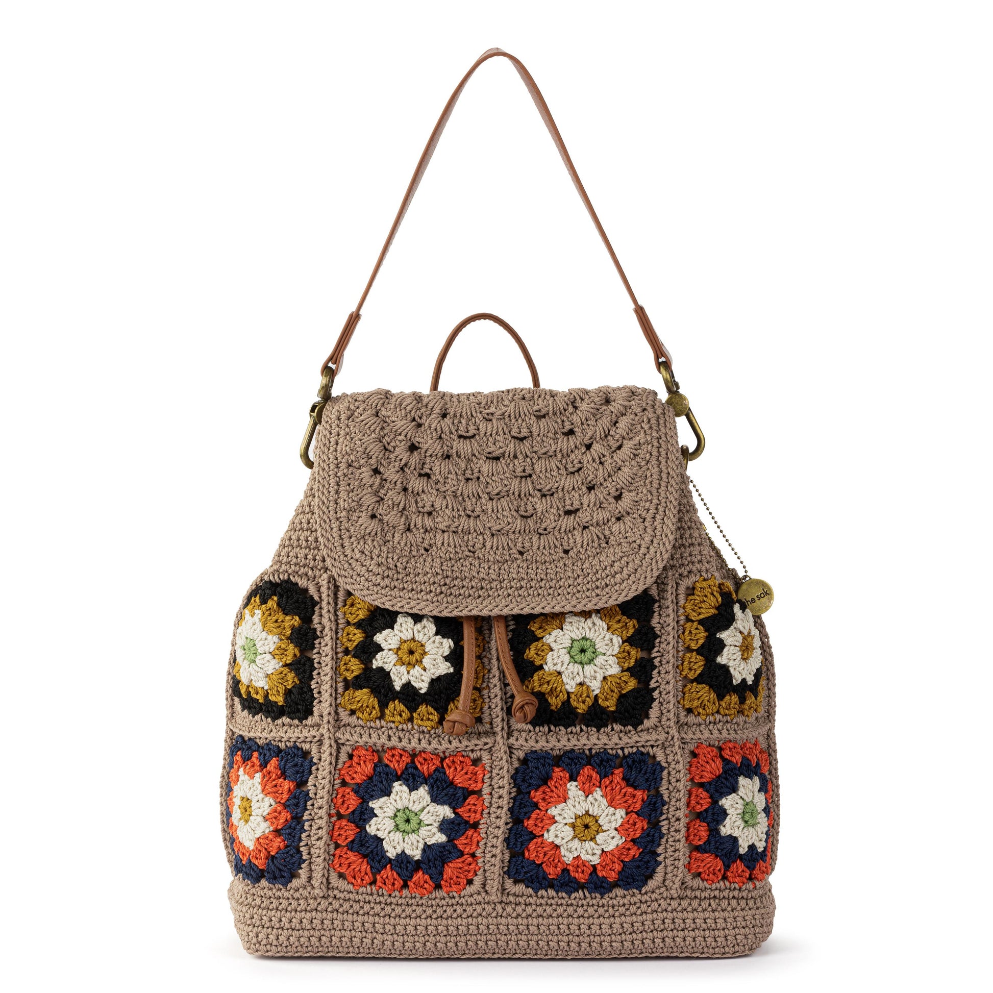 The Sak Sayulita Backpack Crochet - Sand Neutral Patch