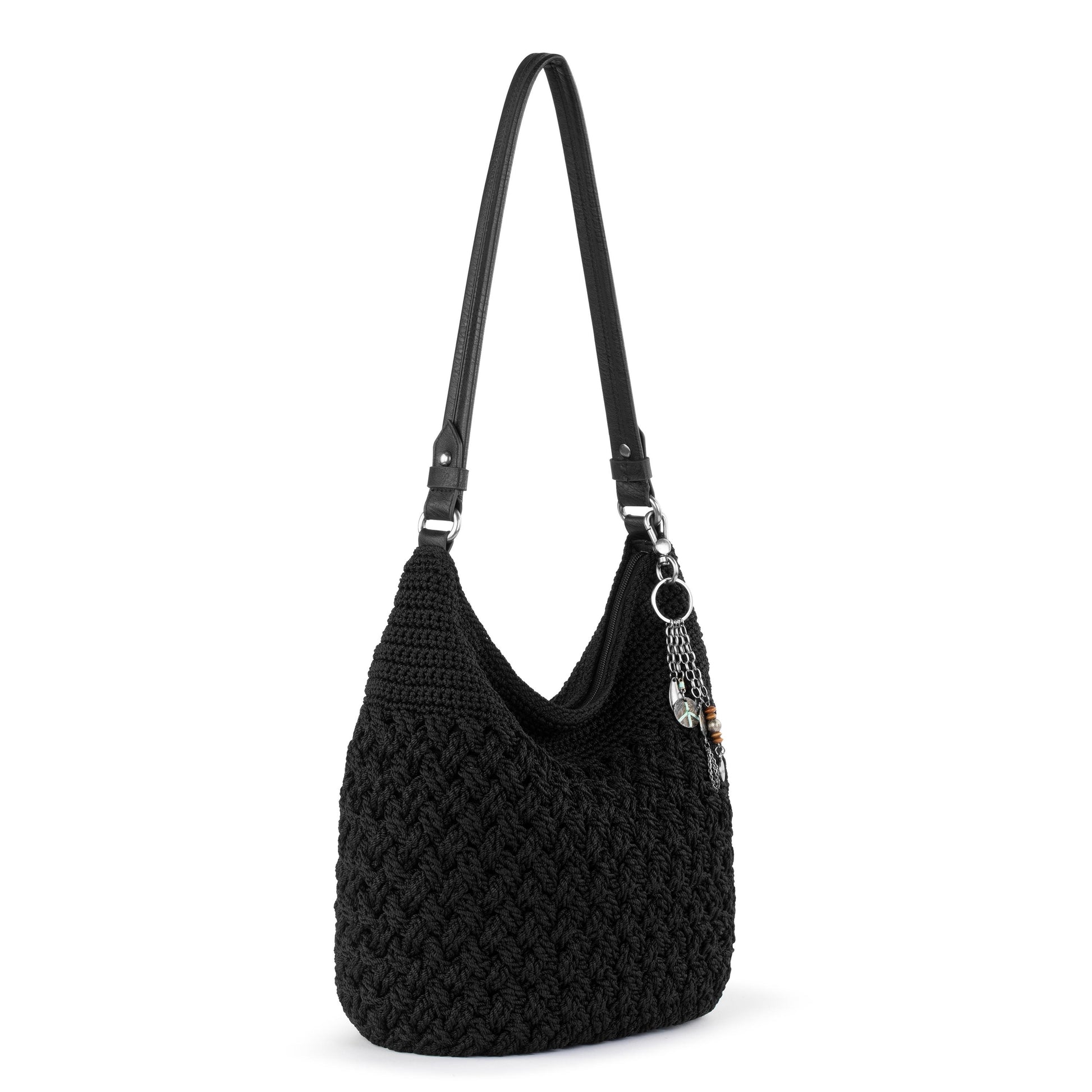 The Sak Sequoia Hobo Crochet - Black Cozy Weave
