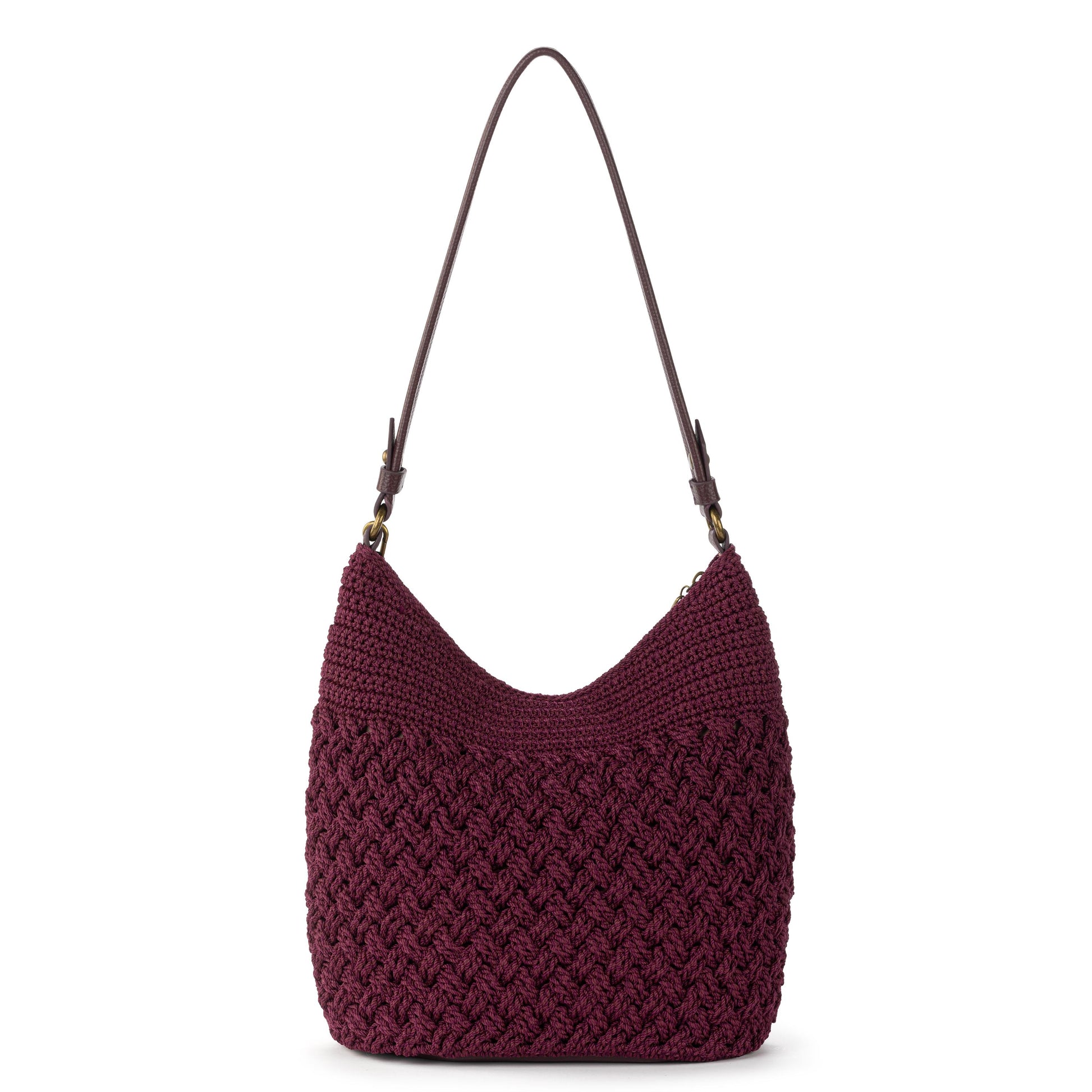 The Sak Sequoia Hobo Crochet - Black Cherry Cozy Weave