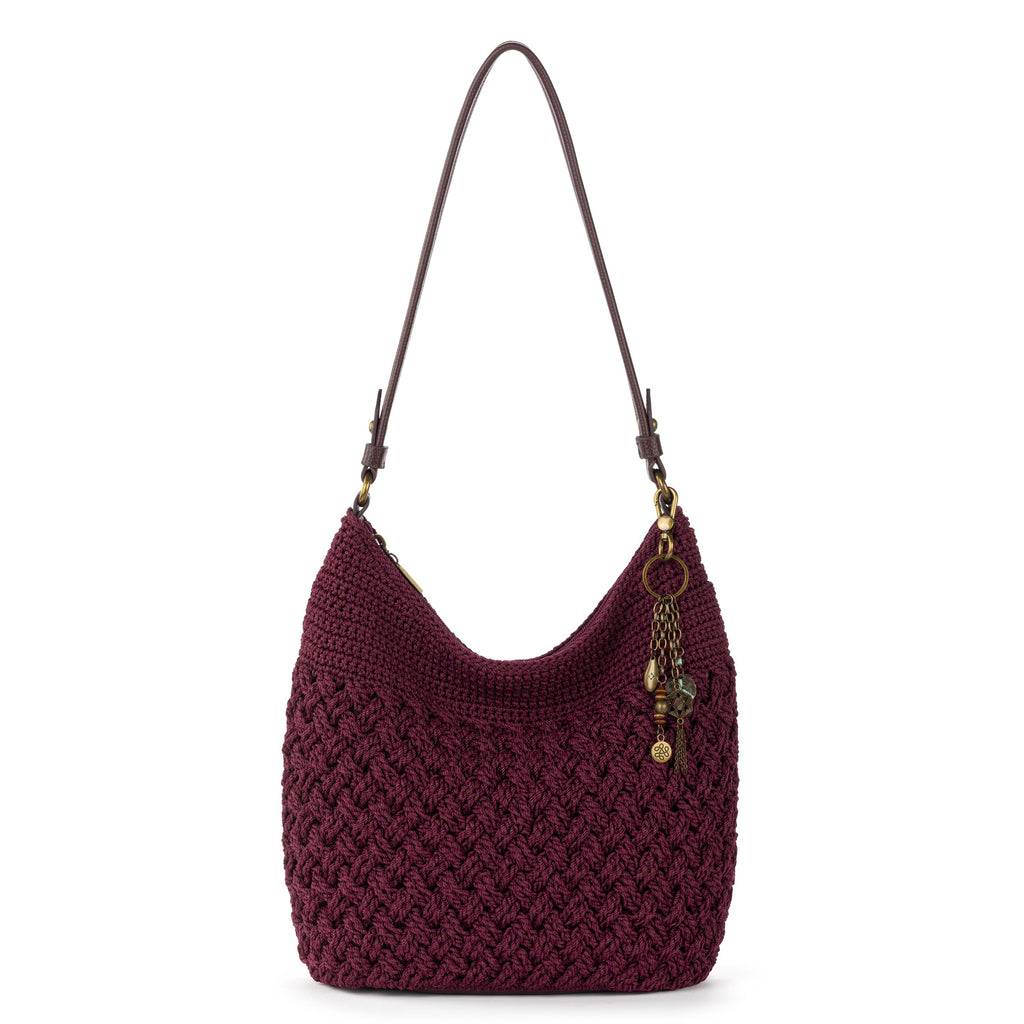 The Sak Sequoia Hobo - Hand Crochet - Black Cherry Cozy Weave