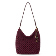 Sequoia Hobo - Hand Crochet - Black Cherry Cozy Weave