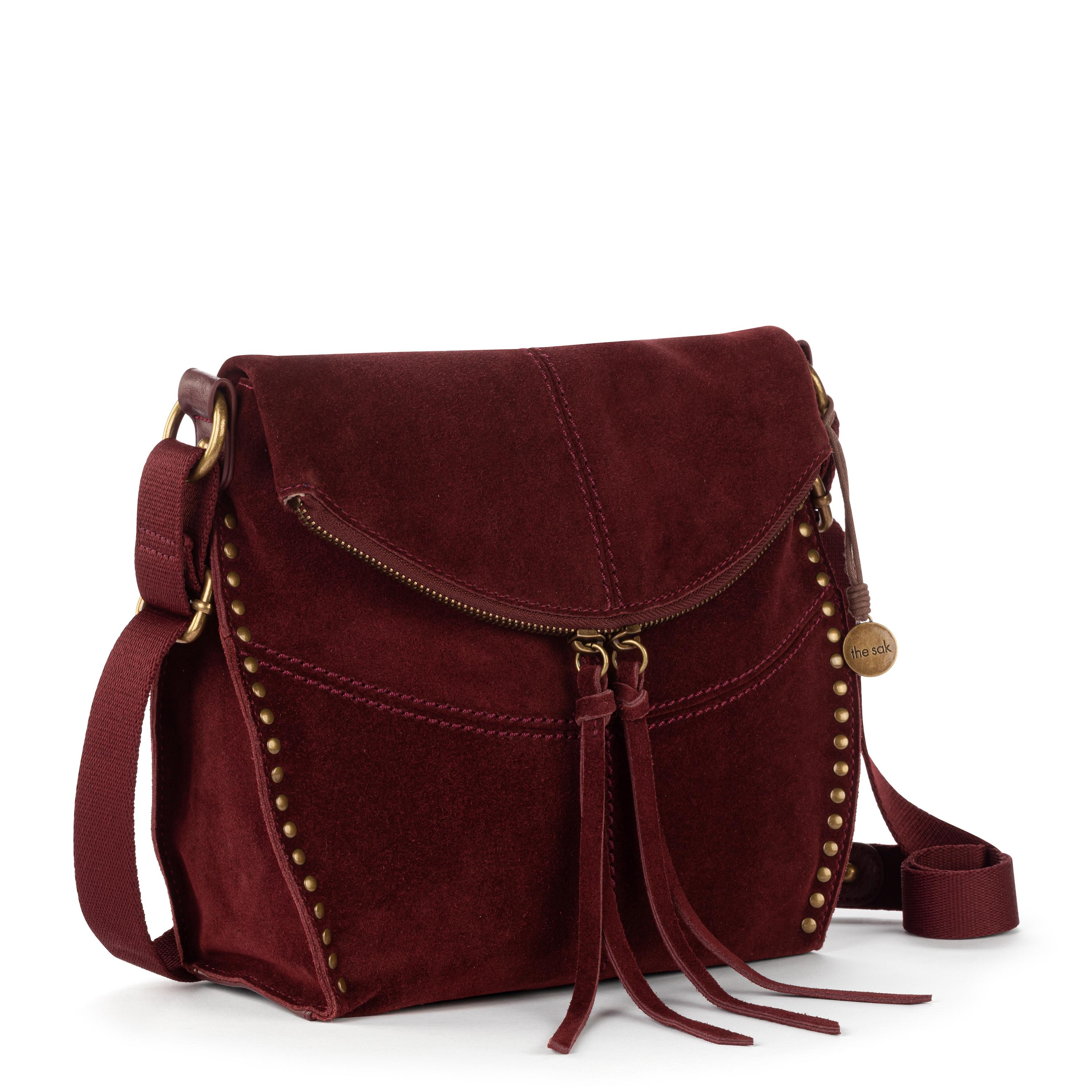 The Sak Silverlake Flap Crossbody - Leather - Black Cherry Suede