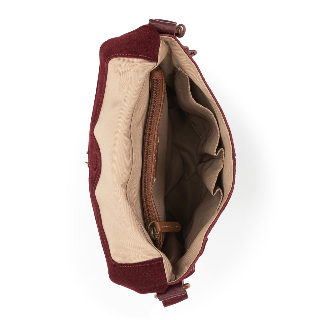 The Sak Silverlake Flap Crossbody - Leather - Black Cherry Suede