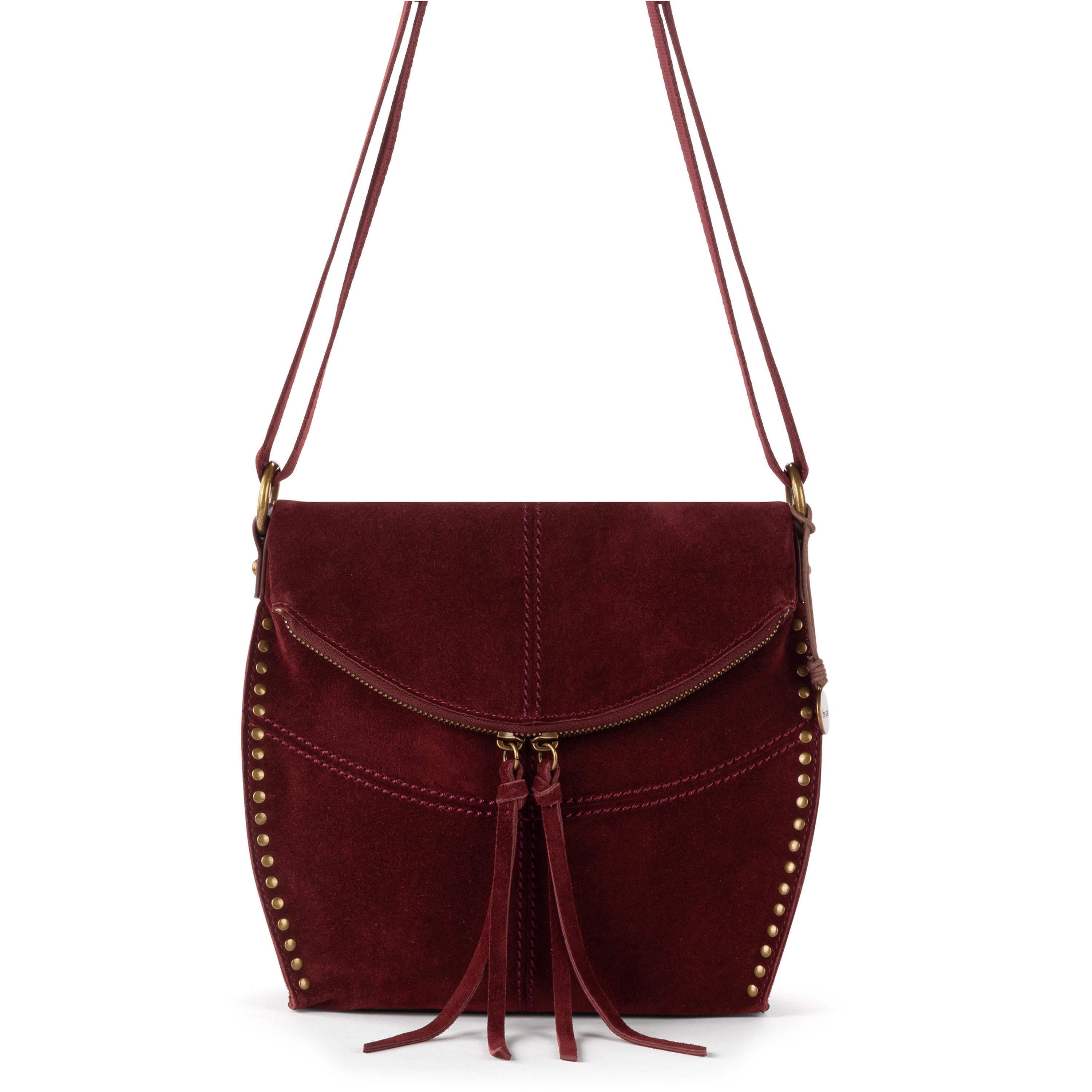 The Sak Silverlake Flap Crossbody - Leather - Black Cherry Suede