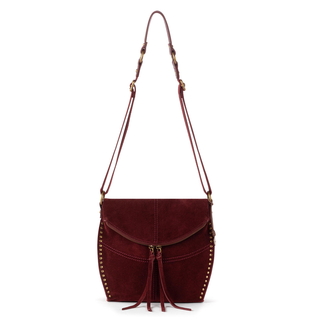 The Sak Silverlake Flap Crossbody - Leather - Black Cherry Suede