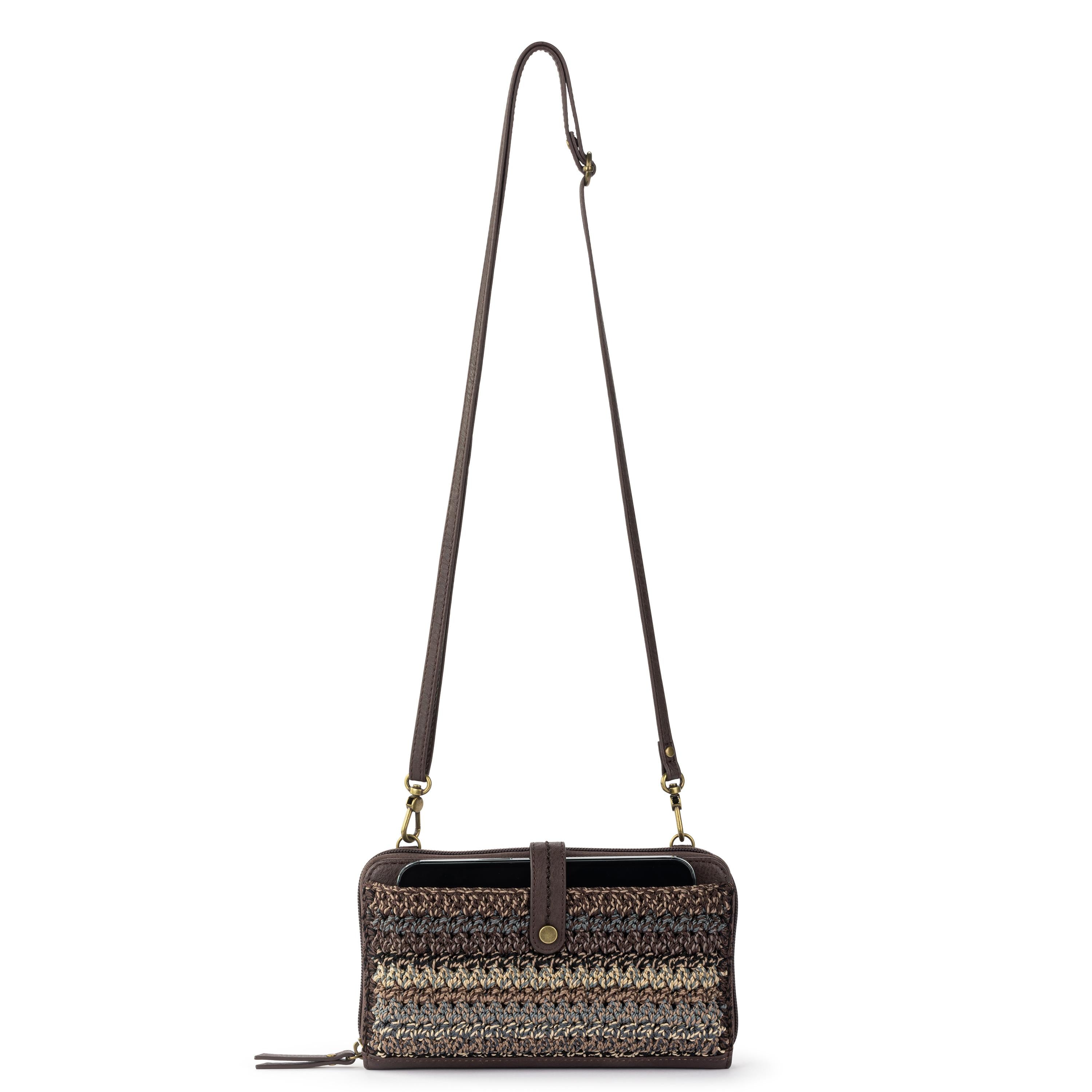 The Sak Iris Smartphone Wallet - Hand Crochet - Aspen Stripe