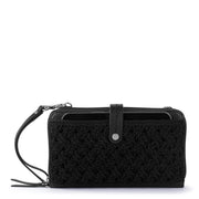 Iris Smartphone Wallet - Hand Crochet - Black Cozy Weave