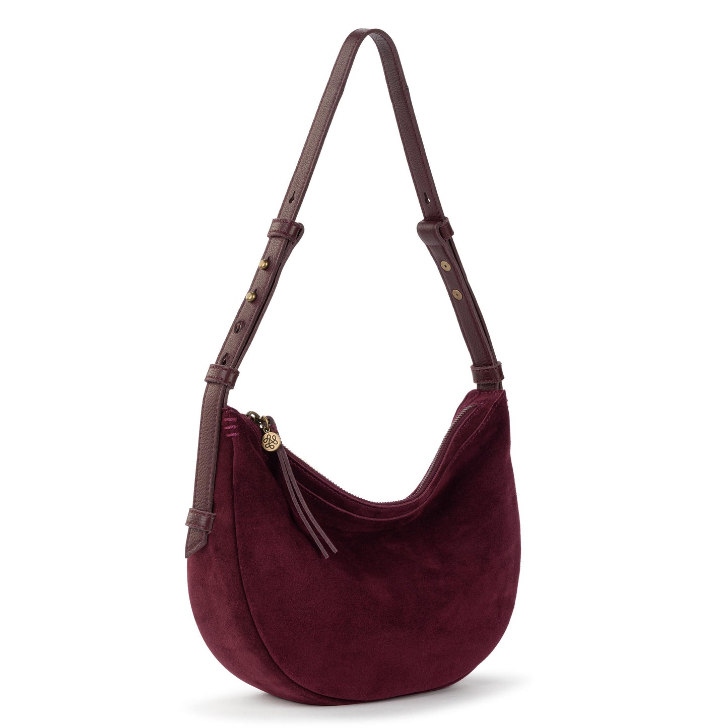 The Sak Tess Shoulder Bag Leather - Black Cherry Suede