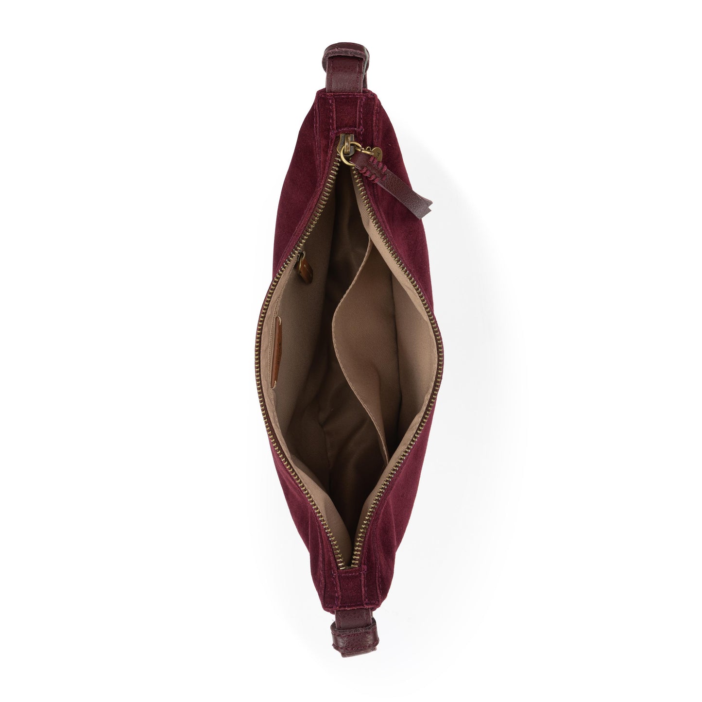 The Sak Tess Shoulder Bag Leather - Black Cherry Suede