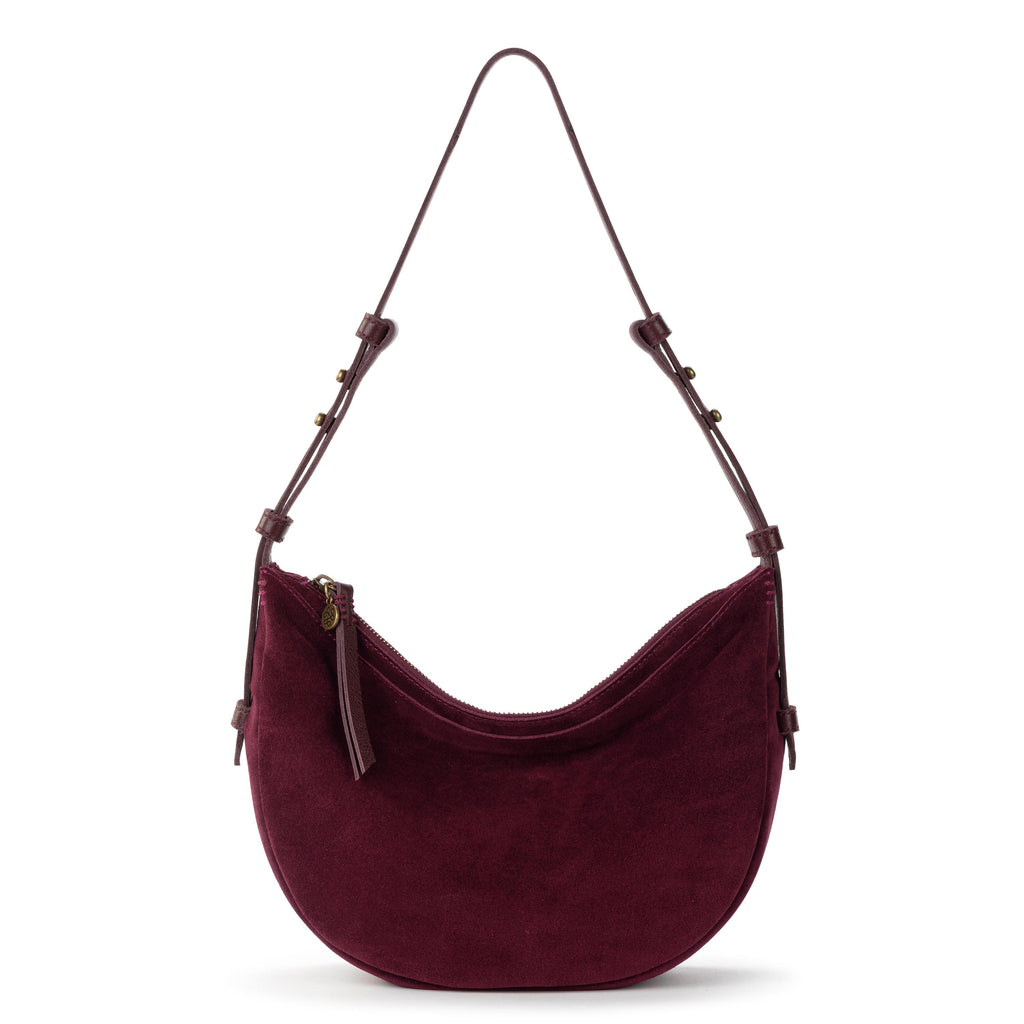 The Sak Tess Shoulder Bag - Leather - Black Cherry Suede