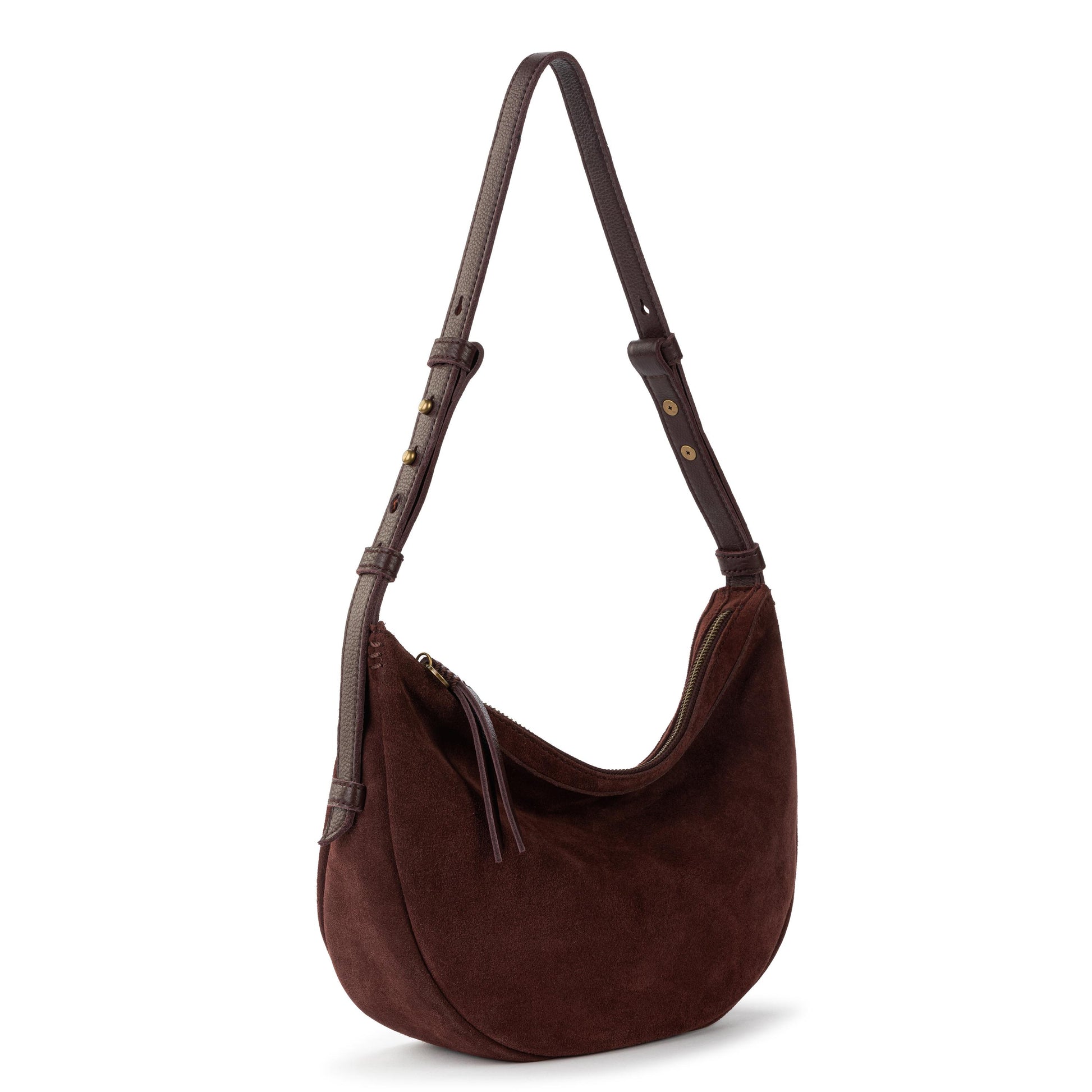 The Sak Tess Shoulder Bag Leather - Mahogany Suede