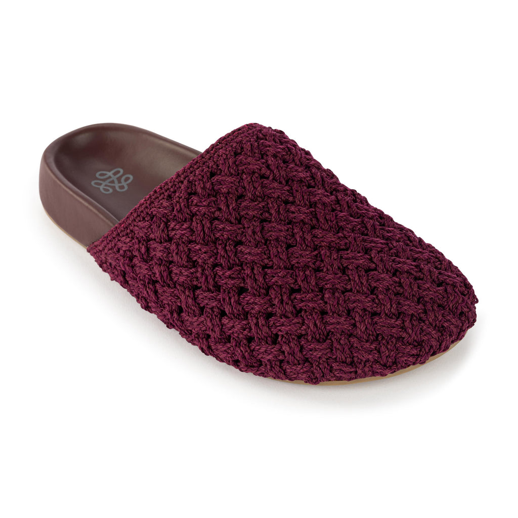 The Sak Bolinas Clog - Hand Crochet - Black Cherry Cozy Weave
