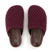 Bolinas Clog - Hand Crochet - Black Cherry Cozy Weave