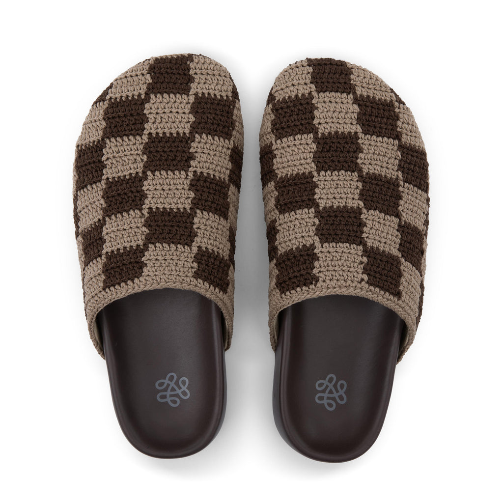The Sak Bolinas Clog - Hand Crochet - Brown Check