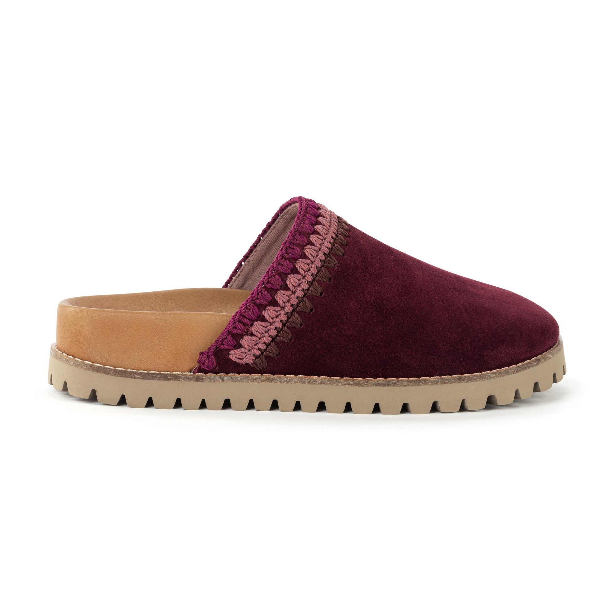 The Sak Bolinas Lug Sole Clog Leather - Black Cherry Seminyak