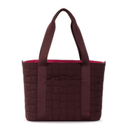 Arlo Large Tote - EcoTwill - Black Cherry Woven Quilted