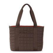 Arlo Large Tote - EcoTwill - Mahogany Woven Quilted