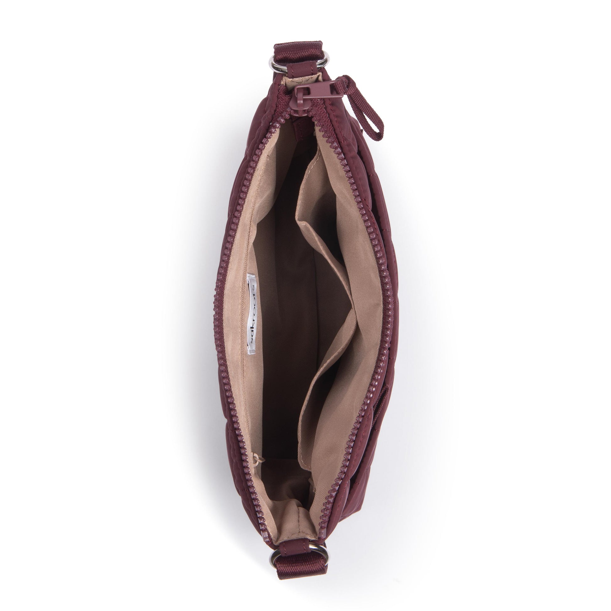 Sakroots Basic Crossbody EcoTwill - Black Cherry Woven Quilted