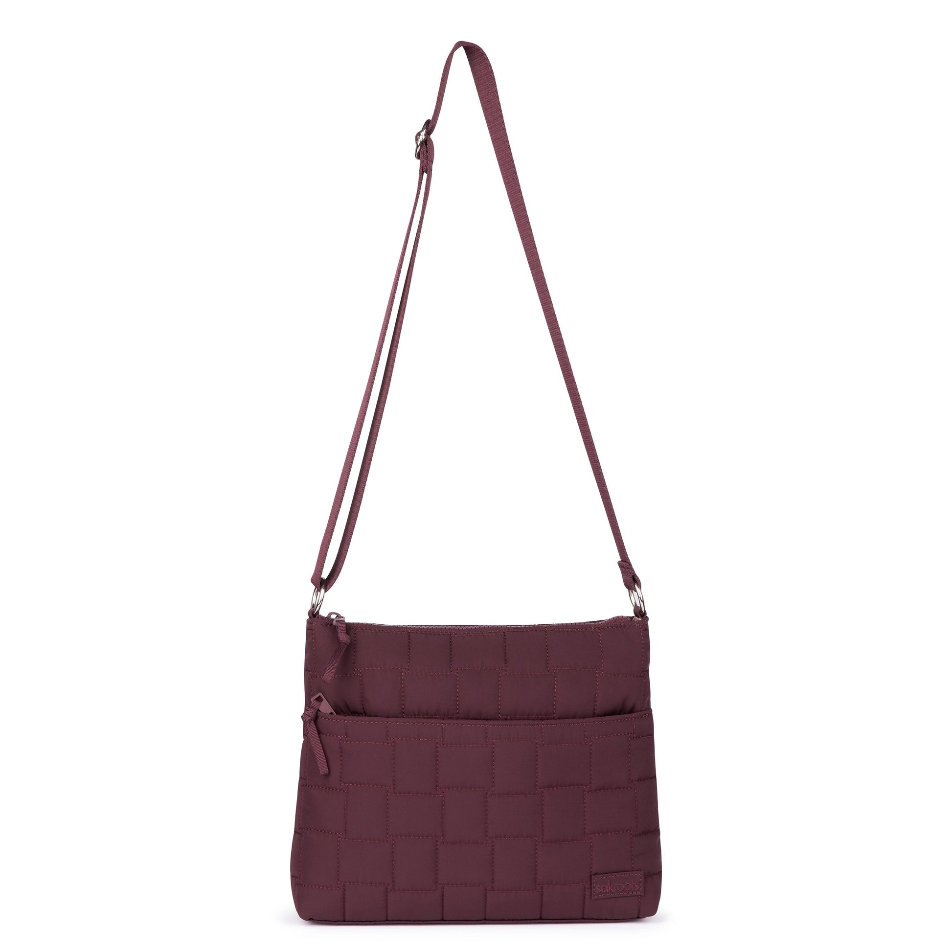 Sakroots Basic Crossbody EcoTwill - Black Cherry Woven Quilted